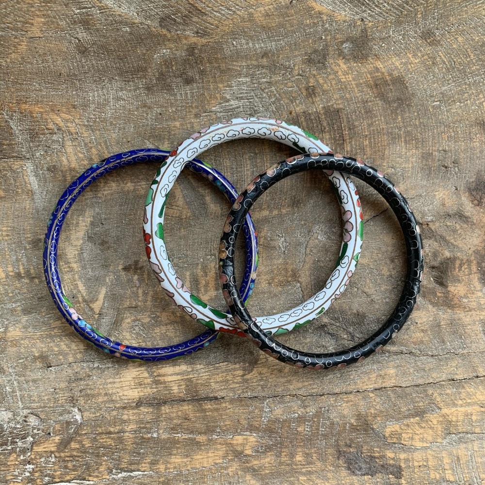 Set of 3 Cloissone Antique Bracelets